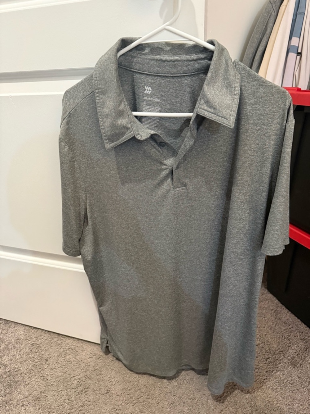 all in motion Heather Gray & black Men's Polo